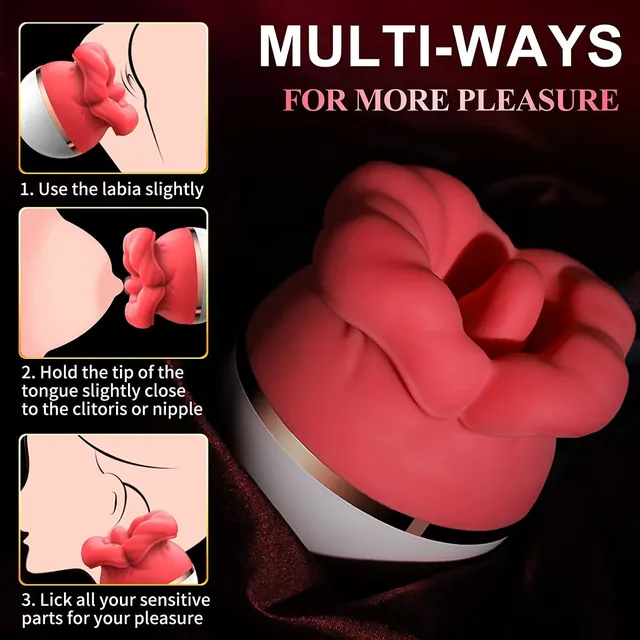 Rose Vibrator UAE – Licking Head & Air Pulse Suction — photo 2