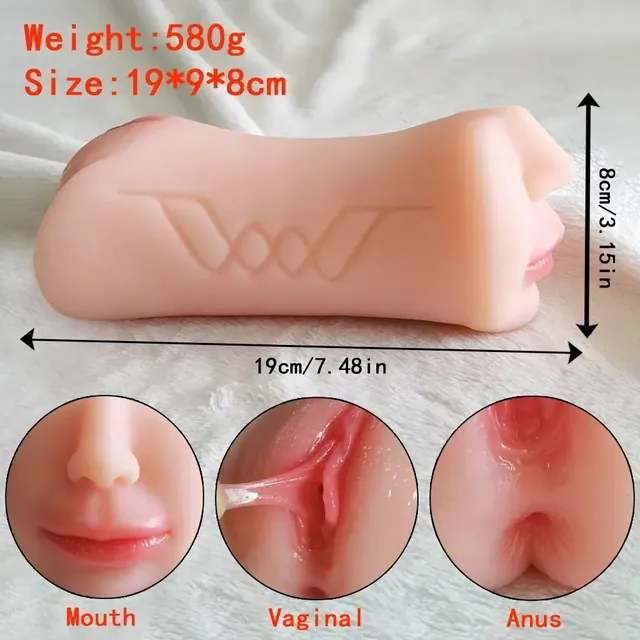 Triple Channel Masturbator 580g UAE – Multi Texture Soft Sleeve — photo 4